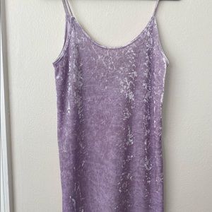 Lilac crushed velvet slip dress
